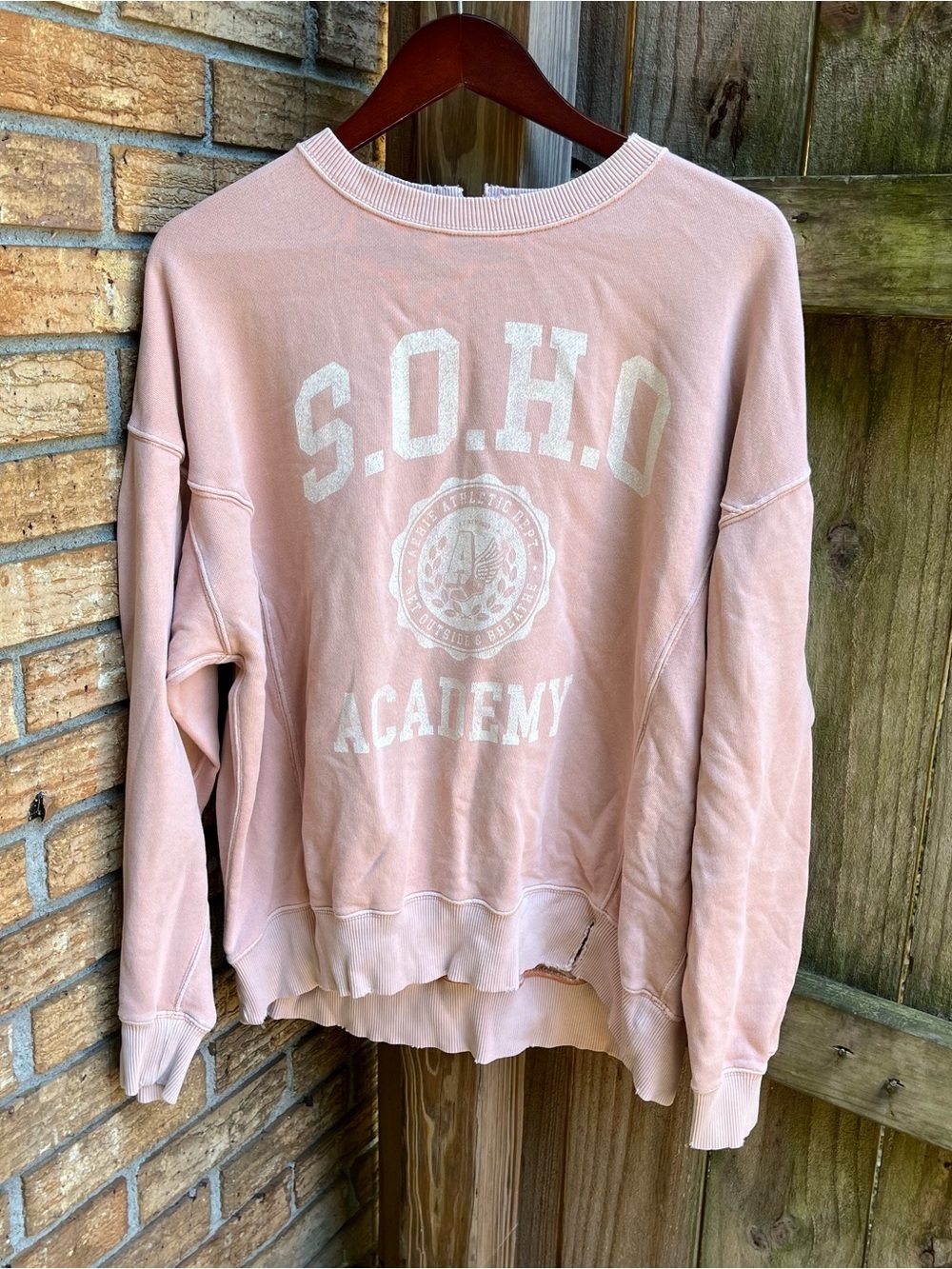 aerie Dusty Pink Oversized Graphic Crewneck Sweatshirt